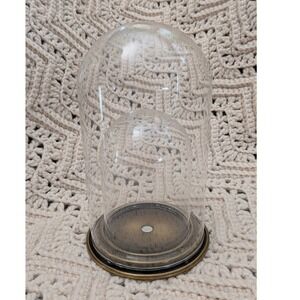 Vintage Goebel Olszewski The Solitaire Glass Cloche 7" & 4.5" Domes Brass Base